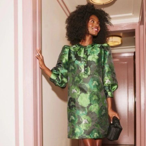 Pomander Place | Dresses | Pomander Place New Green Samantha Jacquard Mini  Dress Size L | Poshmark